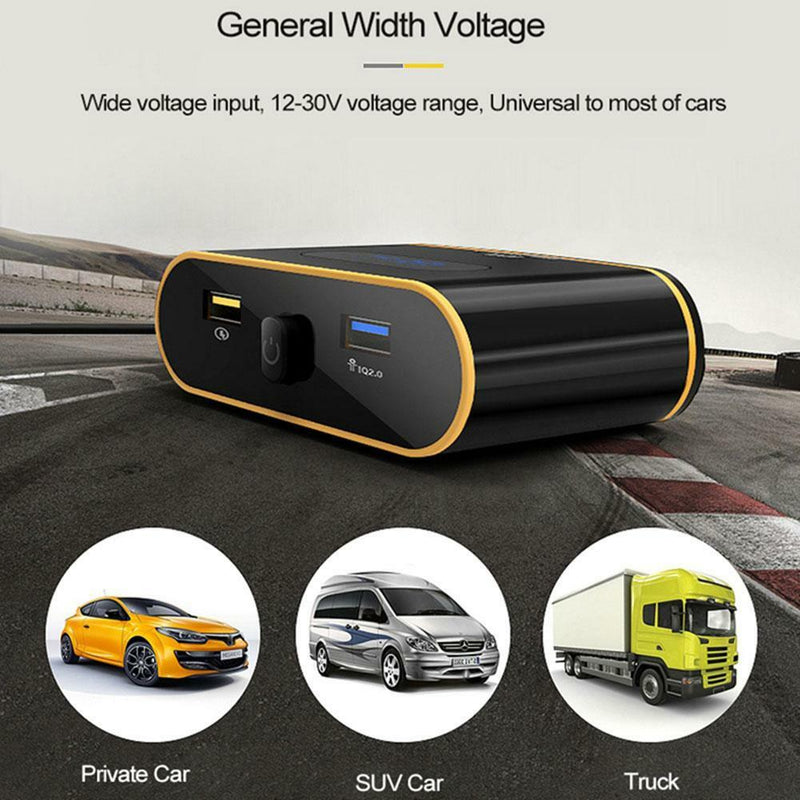 120W Dual USB Smart LED Display Quick Charge Car Charger Cigarette Lighter Kit