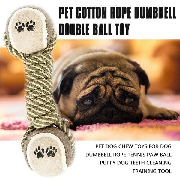 Pet Dog Chew Toys for Dog Dumbbell Rope Tennis Paw Ball Puppy Dog Teeth Cle Z4F4