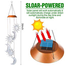 Solar LED Sun Moon Wind Chimes Light Outdoor Color Changing Hanging Lamp