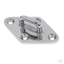 6mm 316 Stainless Steel Heavy Duty Marine Boat Diamond Pad Eye Plate, 2PACKS