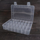 24 Grids Clear Plastic Adjustable Jewelry Storage Container DIY Crafts Organizer