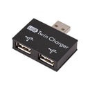 USB2.0 Male to Twin Charger 2 Port Dual USB Splitter Hub Adapter Converter