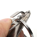 Stainless Steel Leather Detachable Keychain Belt Clip Key Ring Holder Gift N2O4
