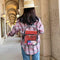 Transparent PVC Backpacks Women Clear School Knapsack Shoulder Bags (Black)