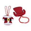 6x Santa Suit Christmas Cutlery holder tableware Silverware bag DecorationsB Gn