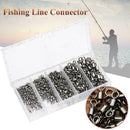 250pcs Barrel Rolling Swivels Snaps Strong Fishing Line Connector Solid Rin P5M4