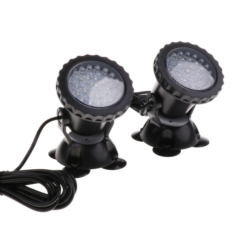 2pcs 36LED 7-Color Underwater SpotLight Waterproof Aquarium Pond Fish Tank Lamp