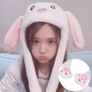 Cute Rabbit Hat Ear Will Move When You Hold The Leg Funny Plush Hat  3C