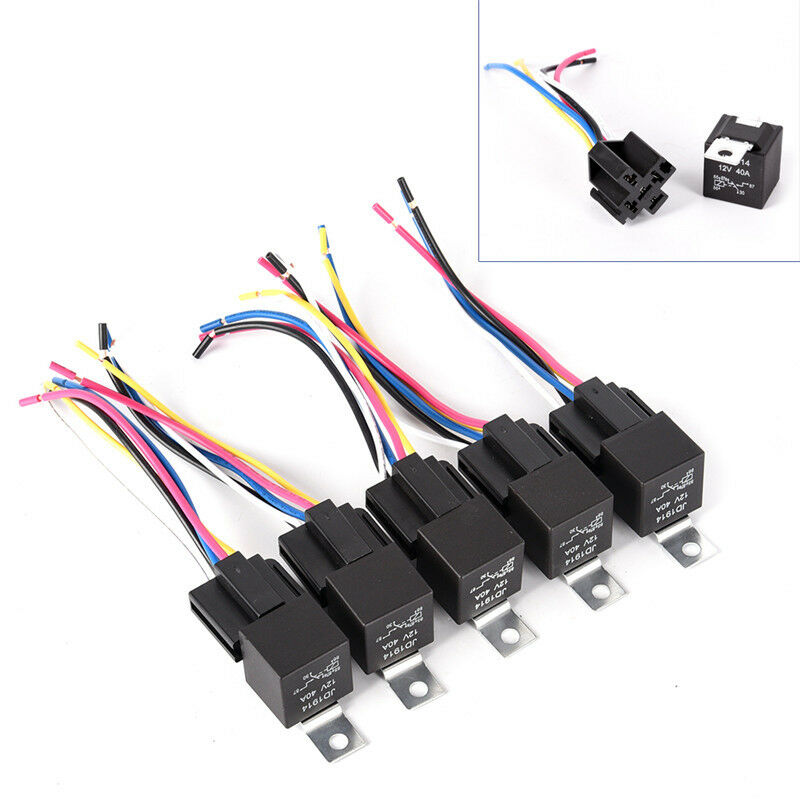 Waterproof Automotive Relay 12V 5Pin 40A Car Relay 12V 5Pin With Relay Socket 3C