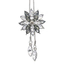 Women Cubic Flower Long Adjustable Chain Pendant Sweater Necklace (White +  Q6O2