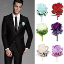 2x Rose Boutonniere Corsage Bridal Groom Brooch Pin Wedding Party Decoration