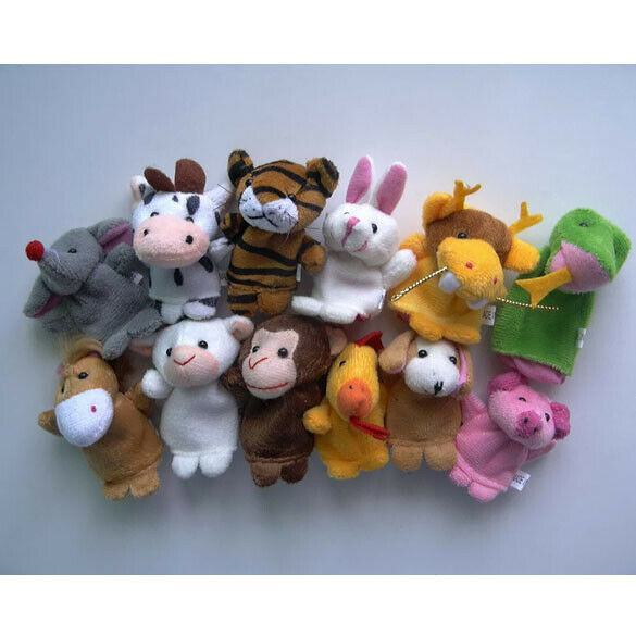 Chinese Zodiac 12 Animals Finger Puppets Plush Toys Kids Baby Play Toys A