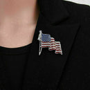 American Flag USA National Flag Star Lapel Pins Crystal Brooch Badge Y4K7 M S8A7