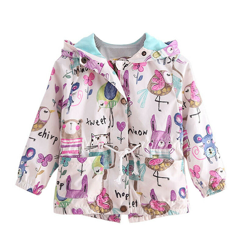 Spring&Autumn girls jackets casual hooded outerwear for girls fashion Hand  Q6C5