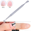 Stainless Steel Cuticle Nail Pusher Trimmer Metal Double Sided Dead Skin P ME