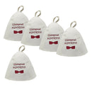5x Natural Wool Hat Sauna Banya Bath House Head Protect Embroidered Cap