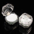 10Pcs Clear Acrylic Ring Earrings Display Box Storage Organizer White Pad A