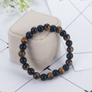 Men's Tiger Eye Matte Mala Gems Yoga Beaded Bracelet Energy Viking Jewelry