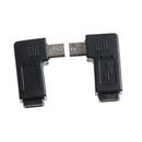 2X 90 Degree Micro Left &Right Angle USB Male to Female Plug Adapters Charger~Z