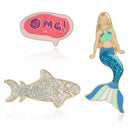 5X(Pins Shining Blue Mermaid Pins Brooches Badges Lapel Pin Collar T-Shirt Y5F2)