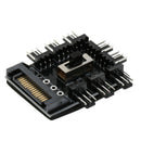 Computer Cooling SATA Fan Controller Fan Hub Governor With 3 Level Switch