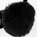 Black Cat Keychain Faux Fur Ball Key Ring Bag Tag Charm Handbag Pendant