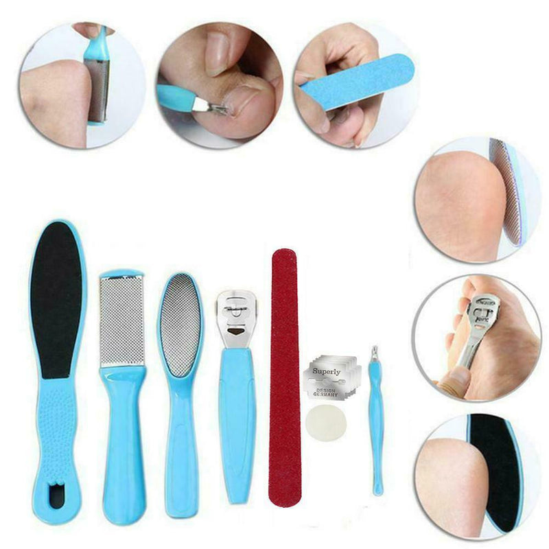 8Pcs/Set Manicure Foot Care File Set Dead Hard Skin Callus Remover Scraper new