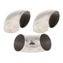 3Pcs Car 201 Stainless Steel 3inch 63mm 90 Deg Bendable Weld-On Exhaust Pipe
