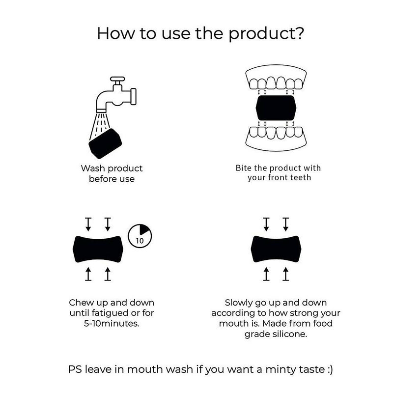 2Pcs Jaw Jawline Exerciser Exercise Ball Chisel Chin Look Younger Black