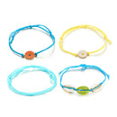 4pcs Boho Ethnic Weave Rope Bracelet DIY Beads Bangles Jewelry (Style 3) A