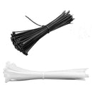 200pcs White Black Cable Wire Zip Tie Self Locking Nylon Cable Ties Strap