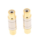 2X Single RCA Phono Coupler Female To Female Adapter Extender Adapter