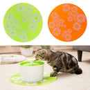 2 x Bright Color Round Shape Food Dish Tray with Flower Printed