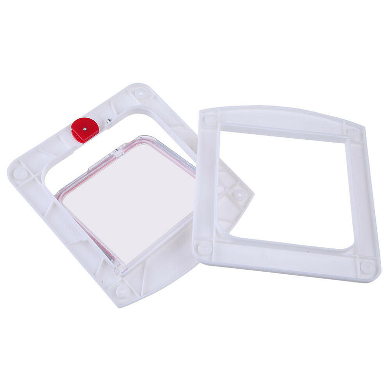 Lockable Cat Flap Door Kitten Dog Pet Lock Suitable for Any Wall White