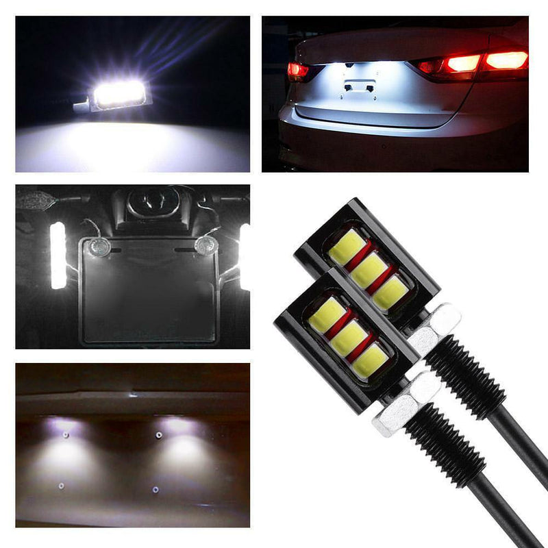 2pcs Screw Bolt 5630SMD 3LED Lights for Car Motorcycle Number License Plate Lamp