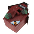 2Pcs Hanging Wood Bird House, Retro Arts and Crafts Country Cottages Bird House,