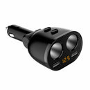 Fireproof Dual USB Car Charger One Point Two Car Cigarette Lighter Black sd KUZ