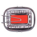 Home School Detachable Handle 2 Layers Stainless Steel Lunch Box 2.9" Heigh