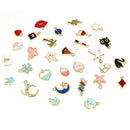 30PCS/Set Bulk Lots Enamel Mix Enamel Pendants Charms Beads Jewelry Making DIYTO