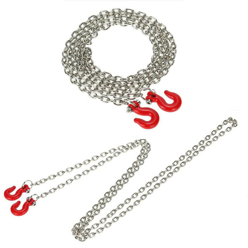 Pair Of Tow Chain W/ Trailer Hook For 1:10 Axial SCX10  D90 RC Crawler