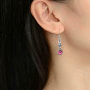 Retro Purple Turquoise Dangle Drop Stone Hook Ear Stud Earrings Women Supply