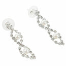 Necklace and earrings of rhinestone and pearls Artificial wedding jewelry