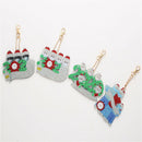 4x DIY Keychain Diamond Painting 2020 Christmas Keyring Pendant Snowman-shaped