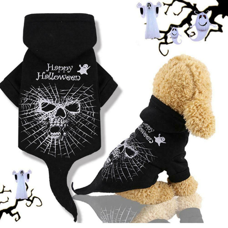 Puppy Dog Clothes Apparel Pet Party Black Horror Hoodie Coat Party Cute Costume