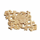 21*15cm Wood Carved Unpainted Onlay Applique Furniture Home Decor, 2pcs H2R8