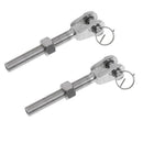 2x Stainless Steel Jaw End Bolt & Nut Replacement for Turnbuckle Shade Sails