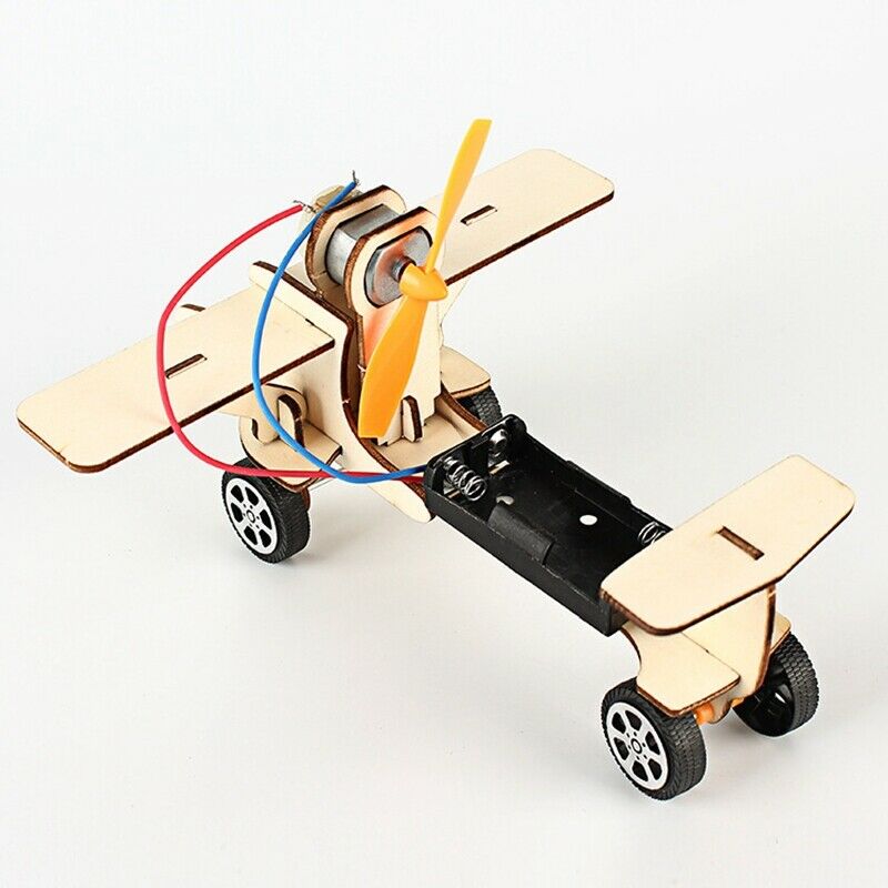 Children Kids Diy Electric Wood Racing Car Assembled Puzzles Scientific Exp P5P8