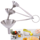 3pcs Stainless Steel Funnel Essentail Oil Water Spices Wine Flask Filter Funn Kw
