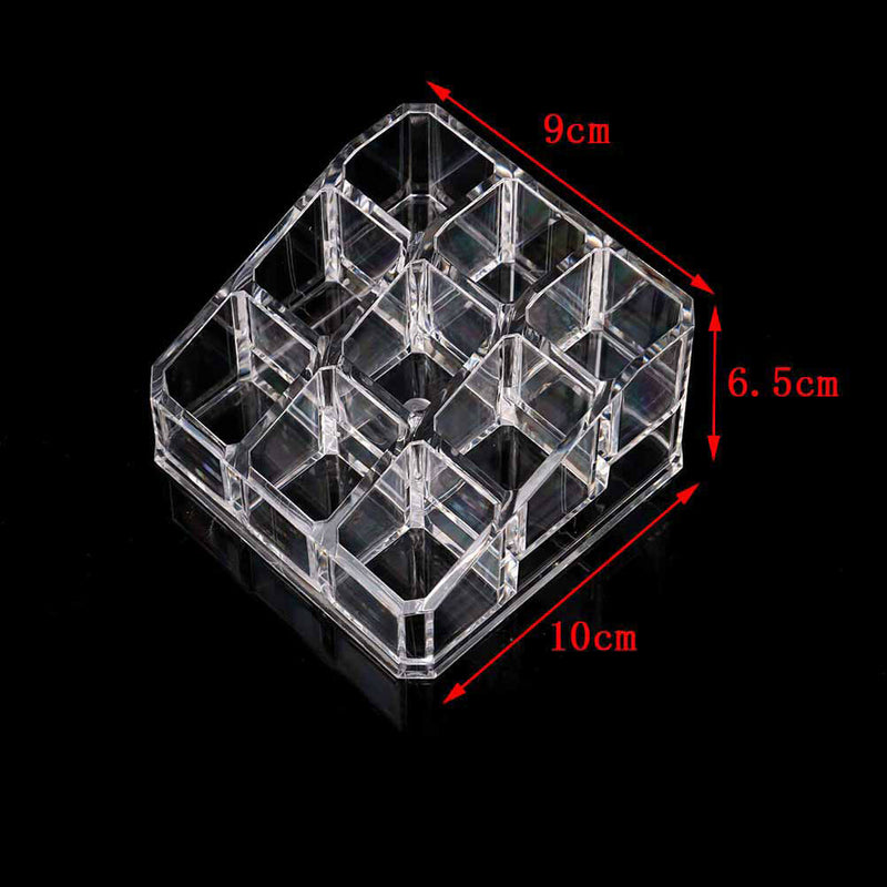 Clear Acrylic 9 Lipstick Holder Display Cosmetic Organizer Makeup Case Storag Gw