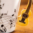 Creative novelty guitar handle ceramic cup free spectrum coffee milk tea cu